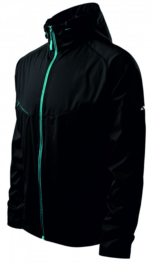 Bunda pánská Softshell Cool 515 černá/tyrkys vel. XL - Obrázek Bunda pánská Softshell Cool 515 černá/tyrkys vel. XL - Obrázek